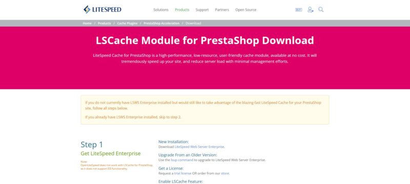 Hosting PrestaShop con LiteSpeed: Installare il plugin e configurare il crawler