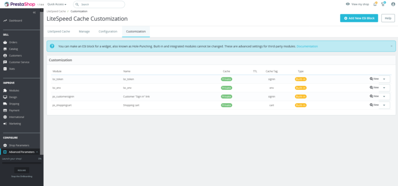 Hosting PrestaShop con LiteSpeed: Installare il plugin e configurare il crawler