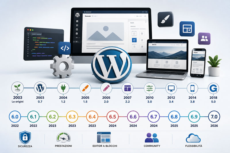 Cos'è WordPress? Storia ed evoluzione del CMS dinamico Cos'è WordPress? Storia ed evoluzione del CMS dinamico