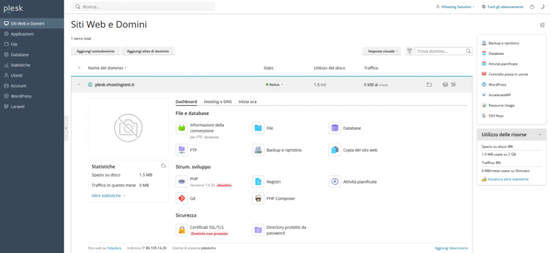 Creare un redirect del dominio