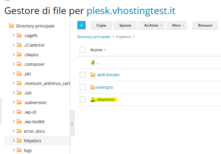 Creare un redirect del dominio
