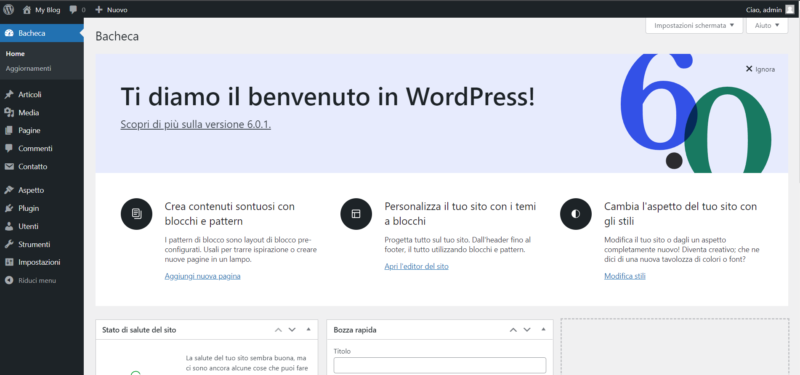 Bacheca WordPress per installare All-in-One WP Migration