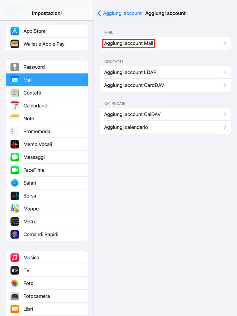 Come configurare una casella di posta su Mail Configurazione manuale di un account Mail su iPad