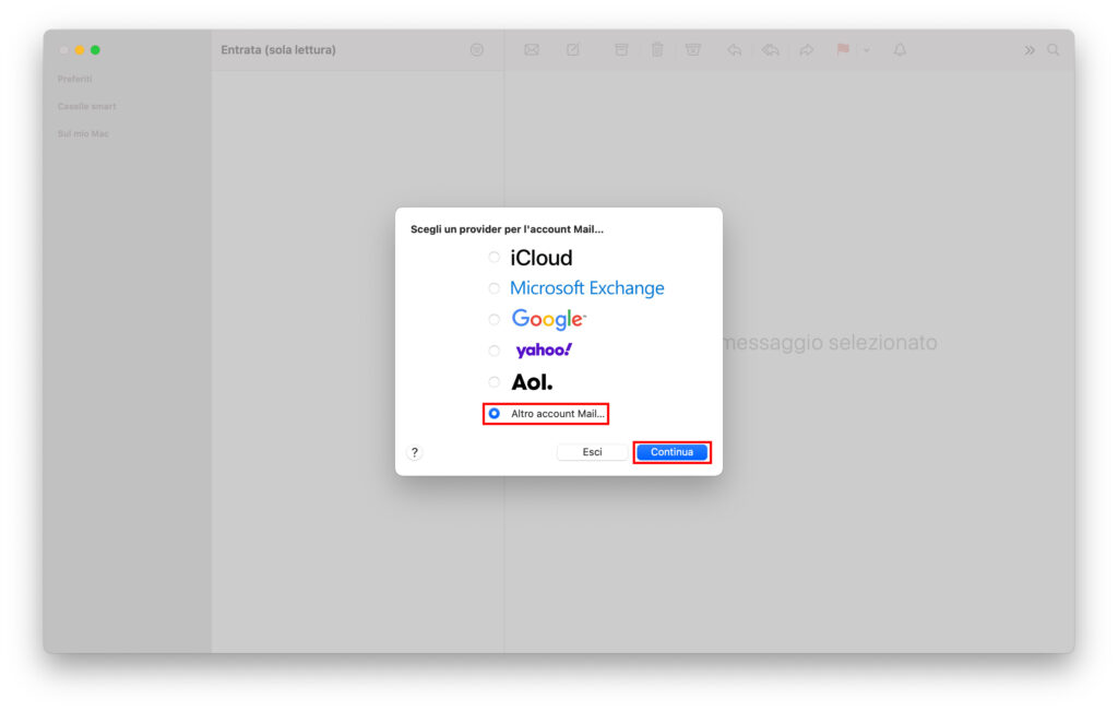 Come configurare una casella di posta su Mail Aggiunta di un account email in Mail su macOS