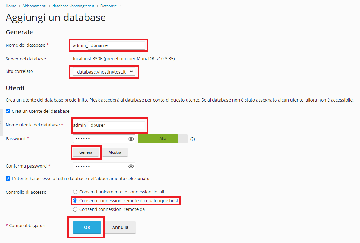 Come creare un Database da Plesk Come creare un Database da Plesk