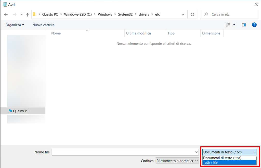 modificare il file hosts modificare il file hosts