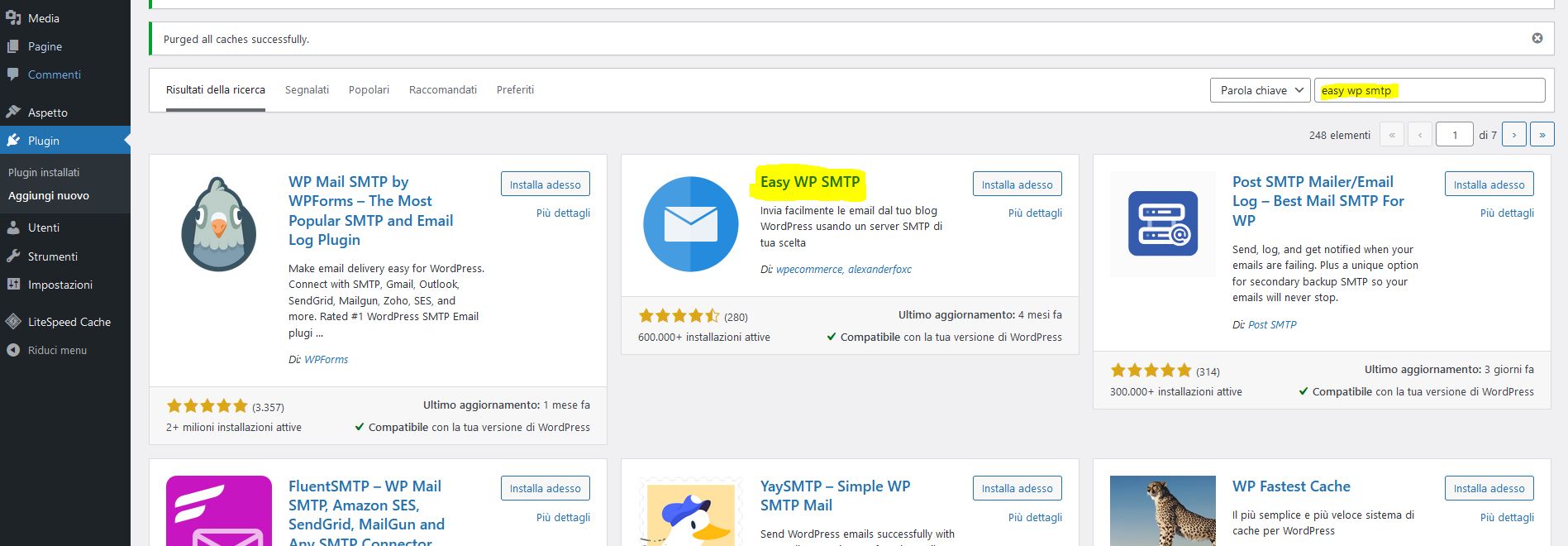Mail non inviate da WP: usare PHP o SMTP? easy wp smtp