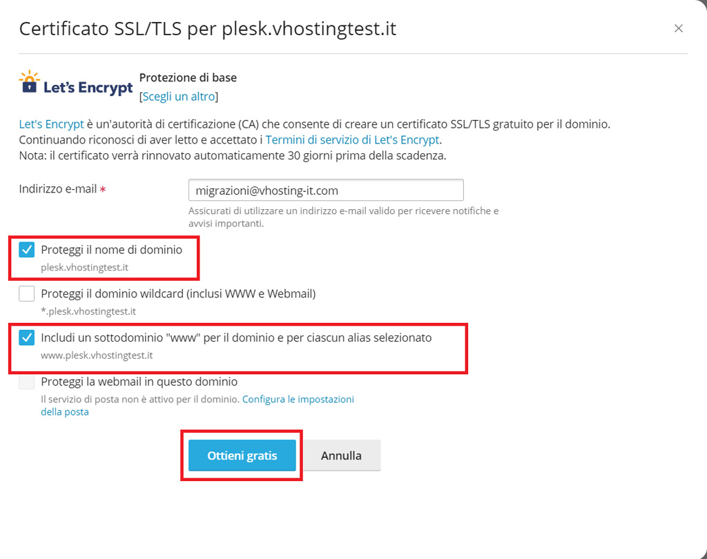 Come gestire i certificati SSL su Plesk Come gestire i certificati SSL da Plesk