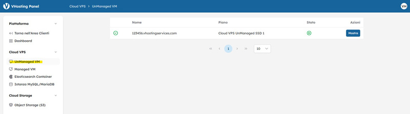 Come installare il sistema operativo su una VPS non gestita