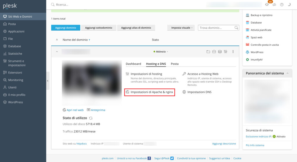 Come bloccare User-Agent dal pannello di controllo Plesk Come bloccare User-Agent dal pannello di controllo Plesk