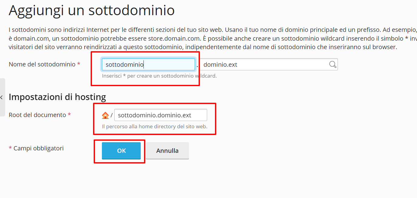Creare un sottodominio su Plesk Creare un sottodominio su Plesk