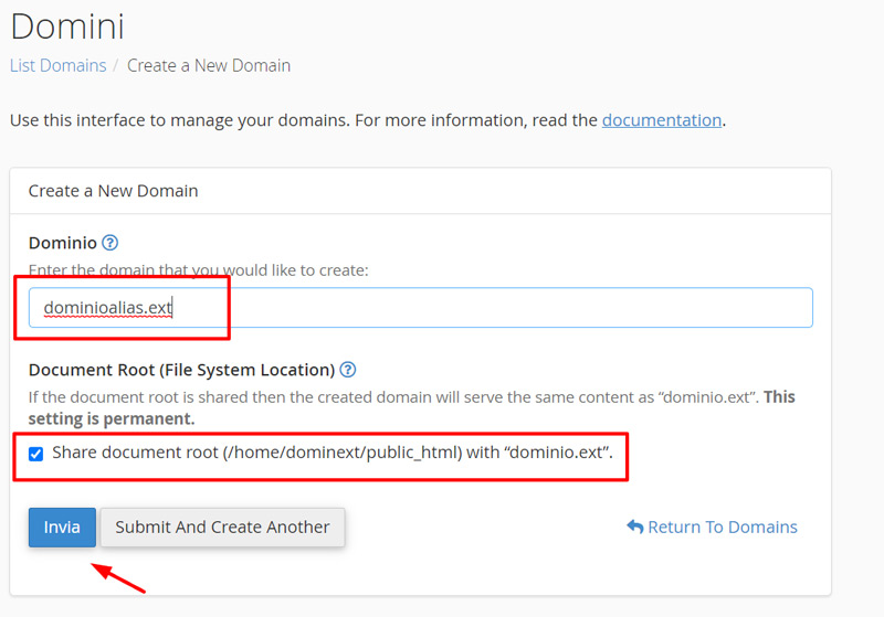 Come creare un terzo livello su cPanel Come creare un terzo livello su cPanel