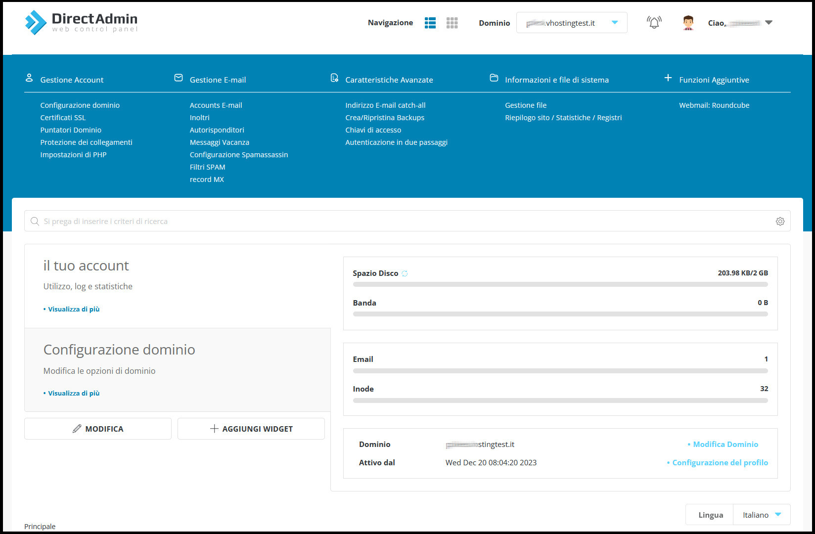 DirectAdmin di VHosting: guida dettagliata DirectAdmin di VHosting: guida dettagliata