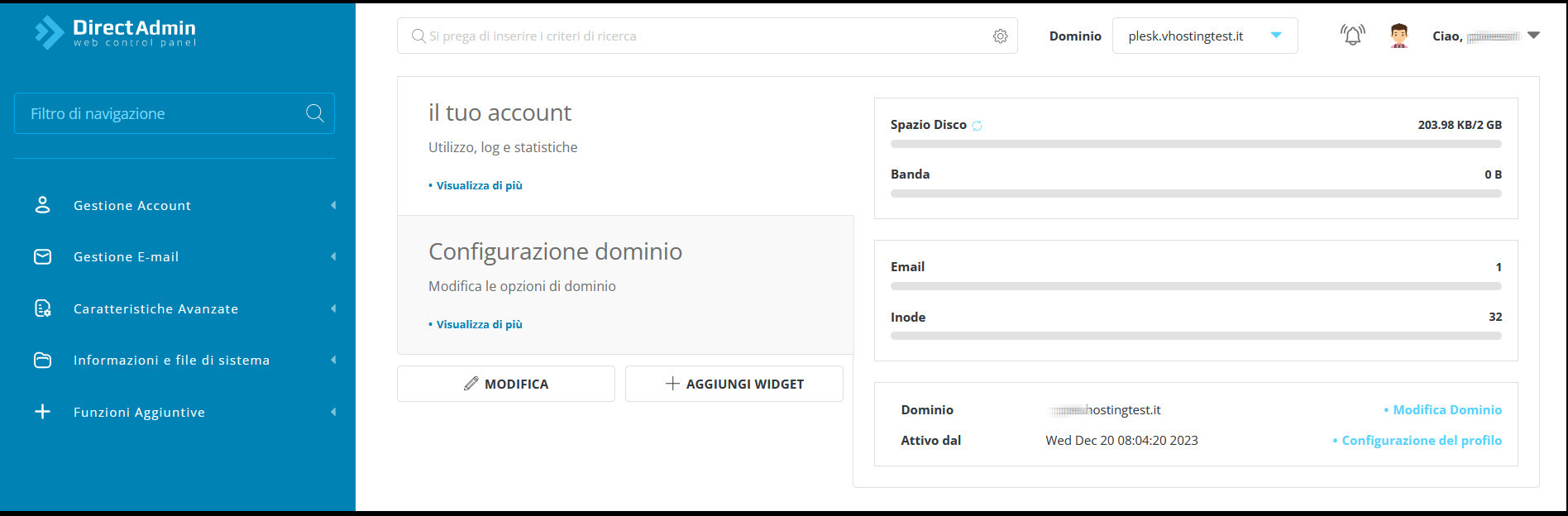 DirectAdmin di VHosting: guida dettagliata DirectAdmin di VHosting: guida dettagliata