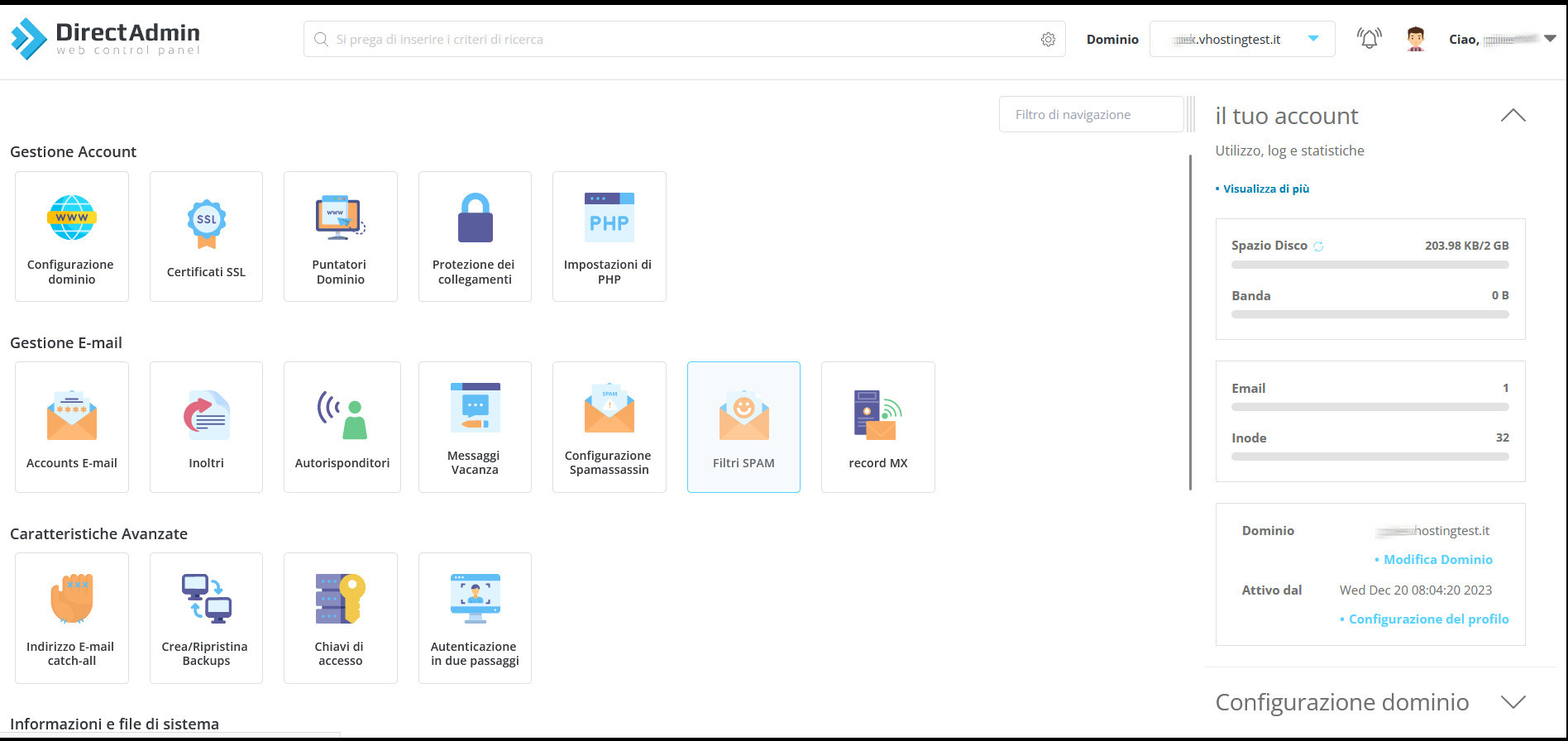 DirectAdmin di VHosting: guida dettagliata DirectAdmin di VHosting: guida dettagliata