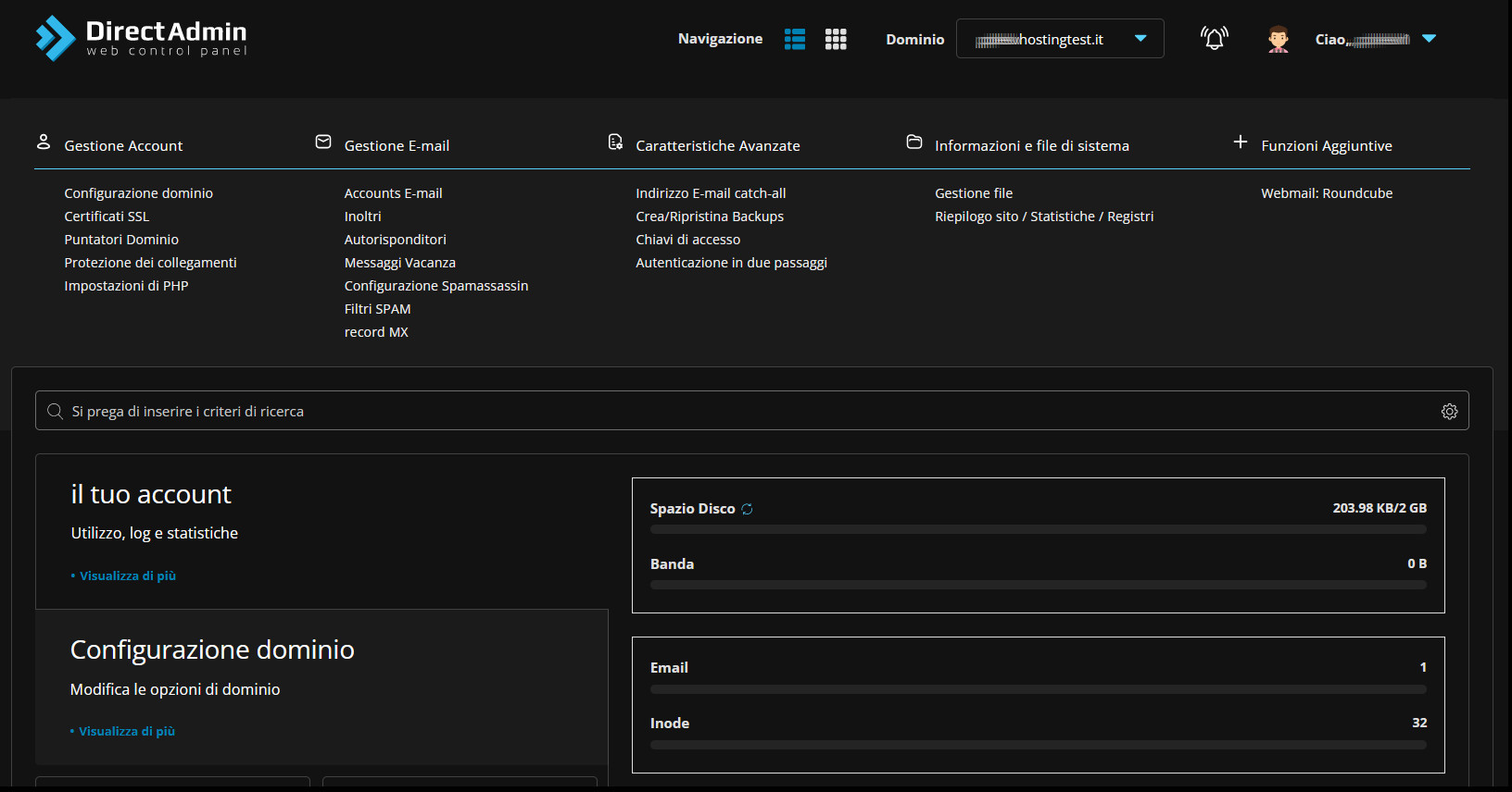 DirectAdmin di VHosting: guida dettagliata DirectAdmin di VHosting: guida dettagliata