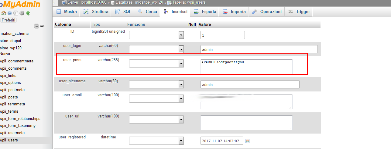 Come resettare la password persa/dimenticata di WordPress