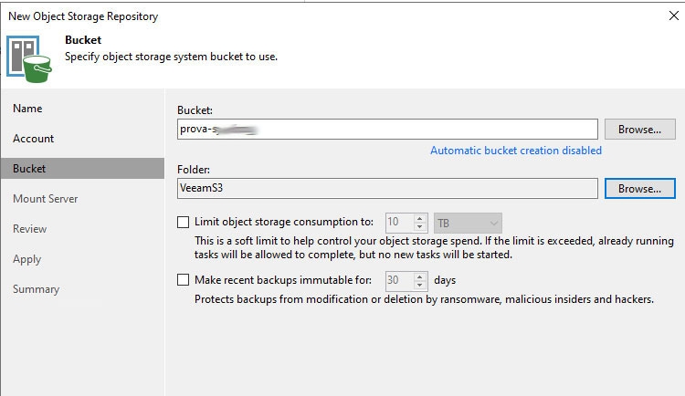 Veeam su S3: Guida alla configurazione Veeam NAS su S3: Guida alla configurazione