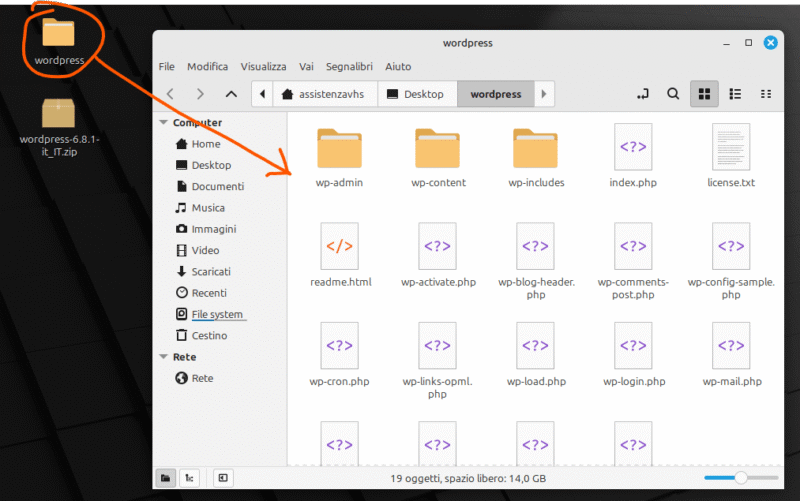 Installare manualmente WordPress