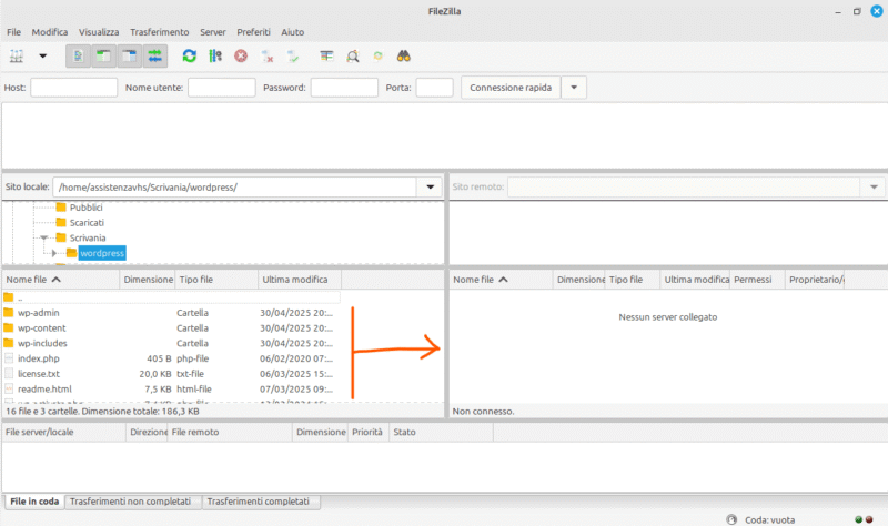 Installare manualmente WordPress