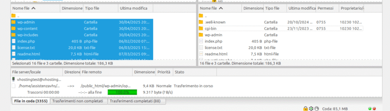 Installare manualmente WordPress