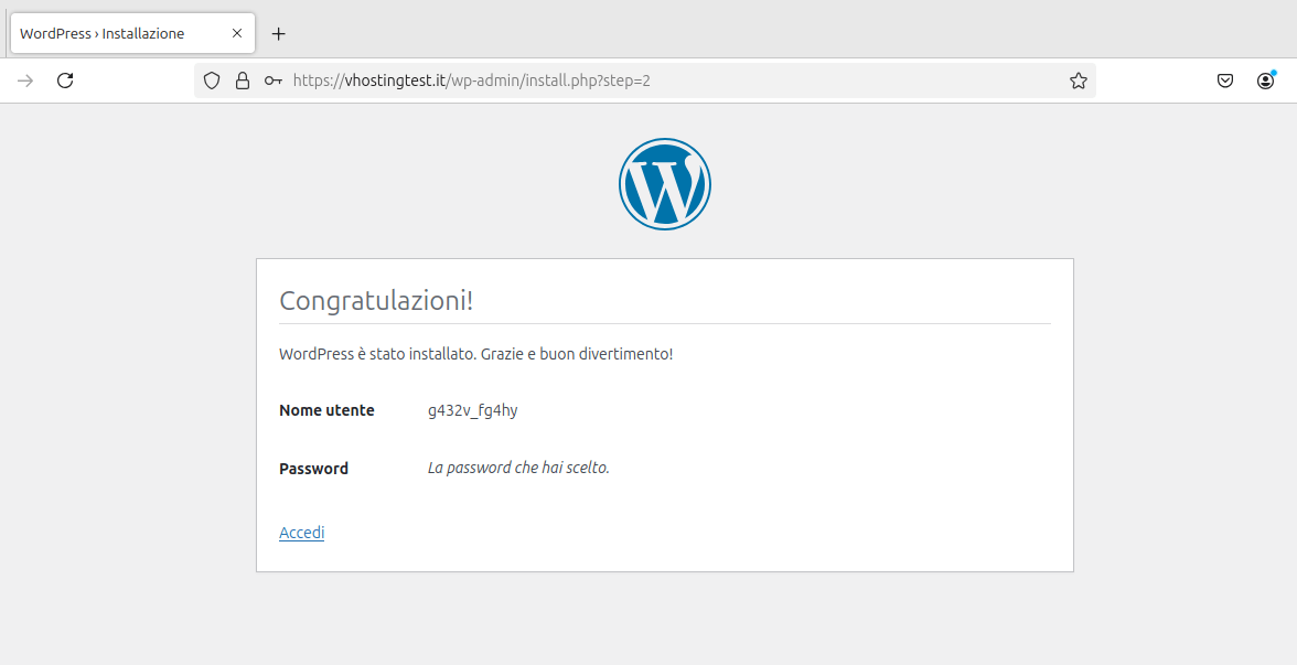 Installare manualmente WordPress Installare manualmente WordPress