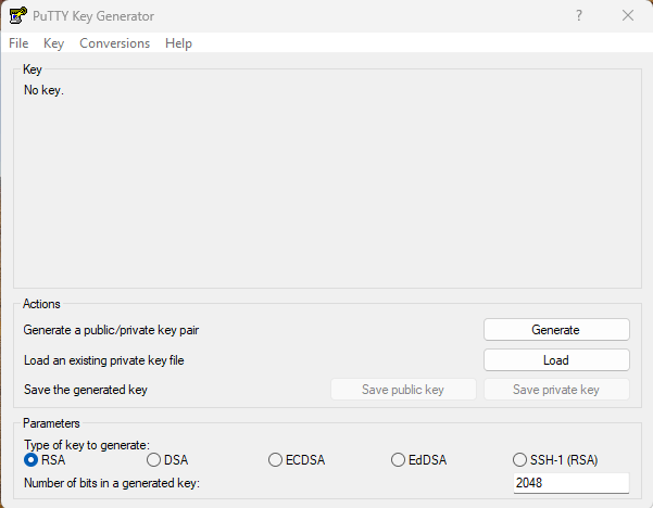 Generare chiave privata e chiave pubblica con Puttygen Generare chiave privata e chiave pubblica con Puttygen