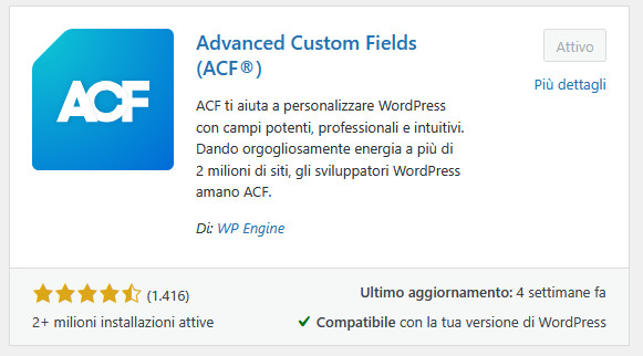 Come usare ACF (Advanced Custom Fields) in WordPress Come usare ACF (Advanced Custom Fields) in WordPress