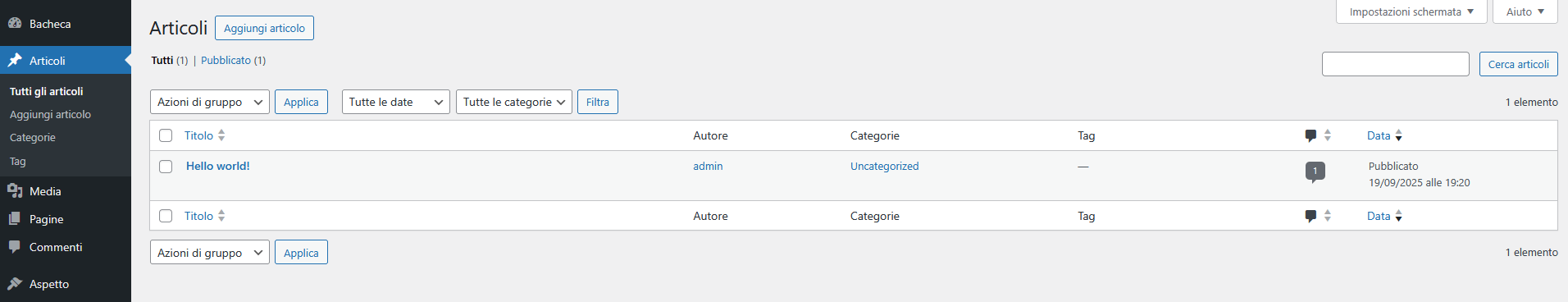 Guida WordPress Guida WordPress - Articoli