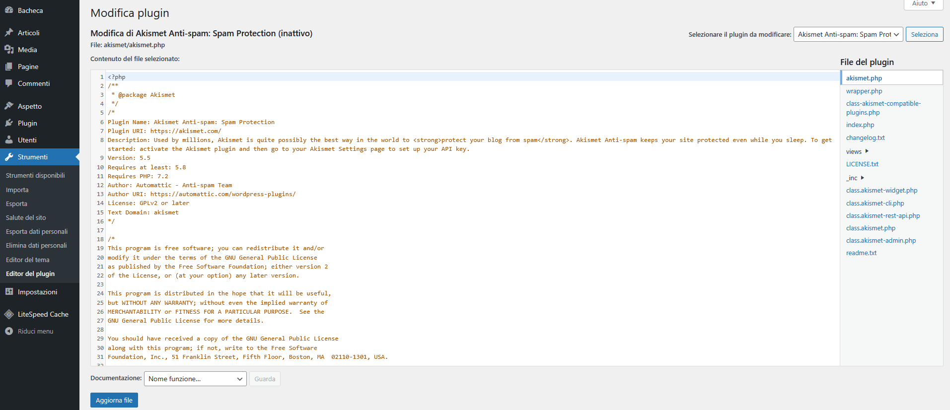 Guida WordPress Guida WordPress - Editor Codice Plugin