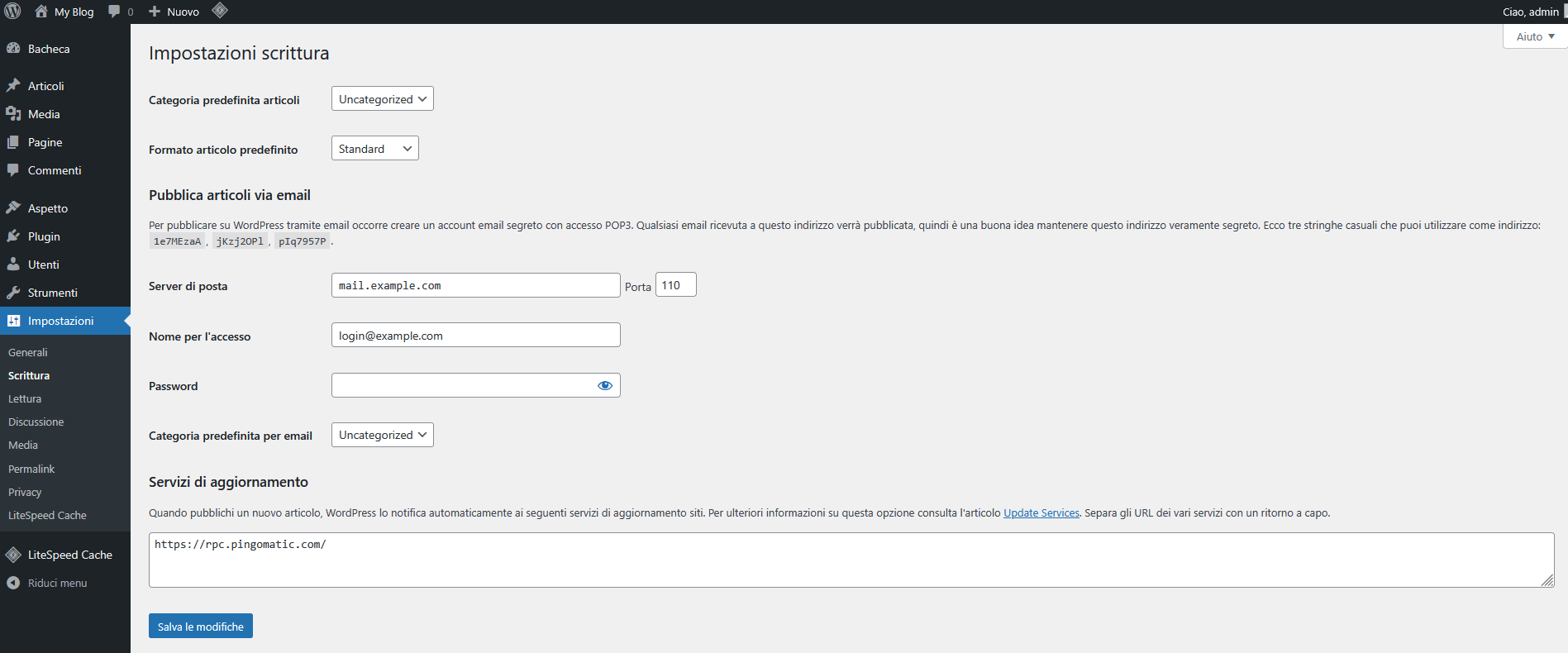 Guida WordPress Guida WordPress - Scrittura