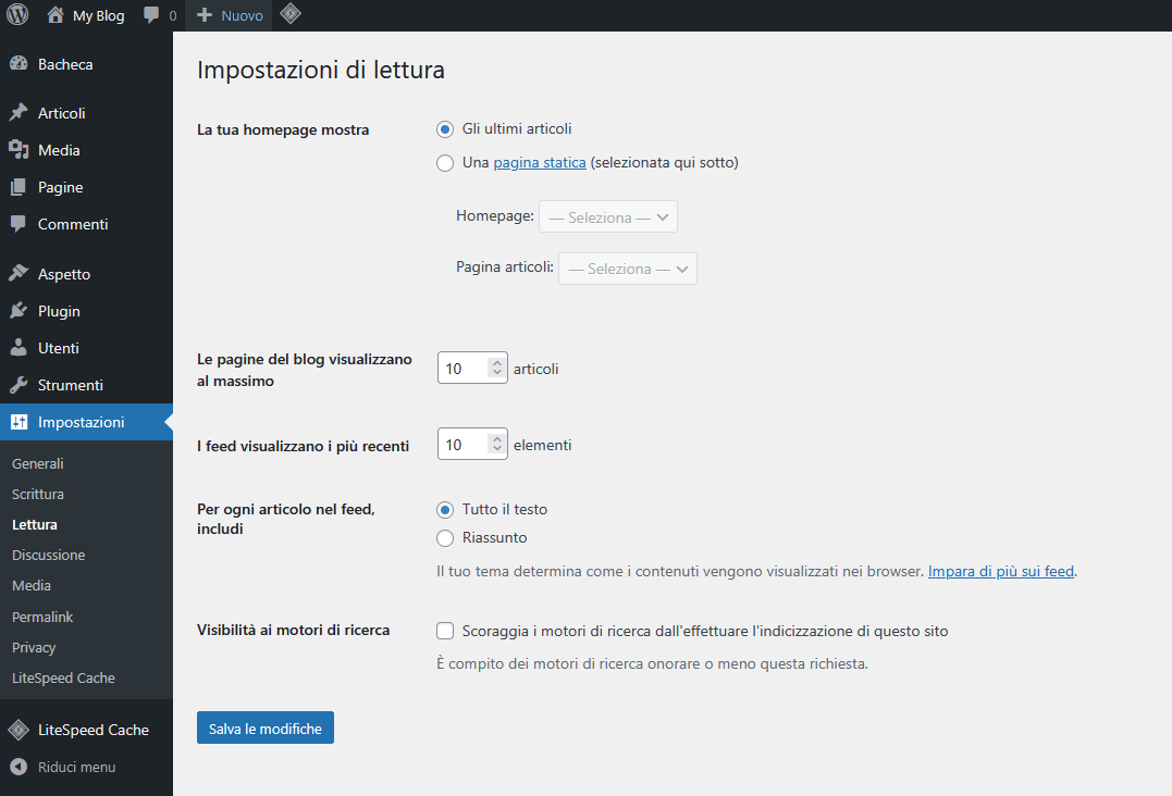Guida WordPress Guida WordPress - Lettura