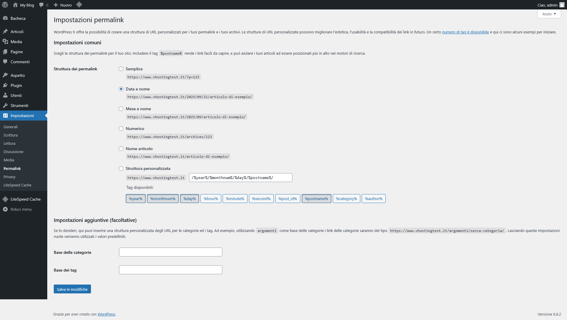 Guida WordPress Guida WordPress - Permalinks