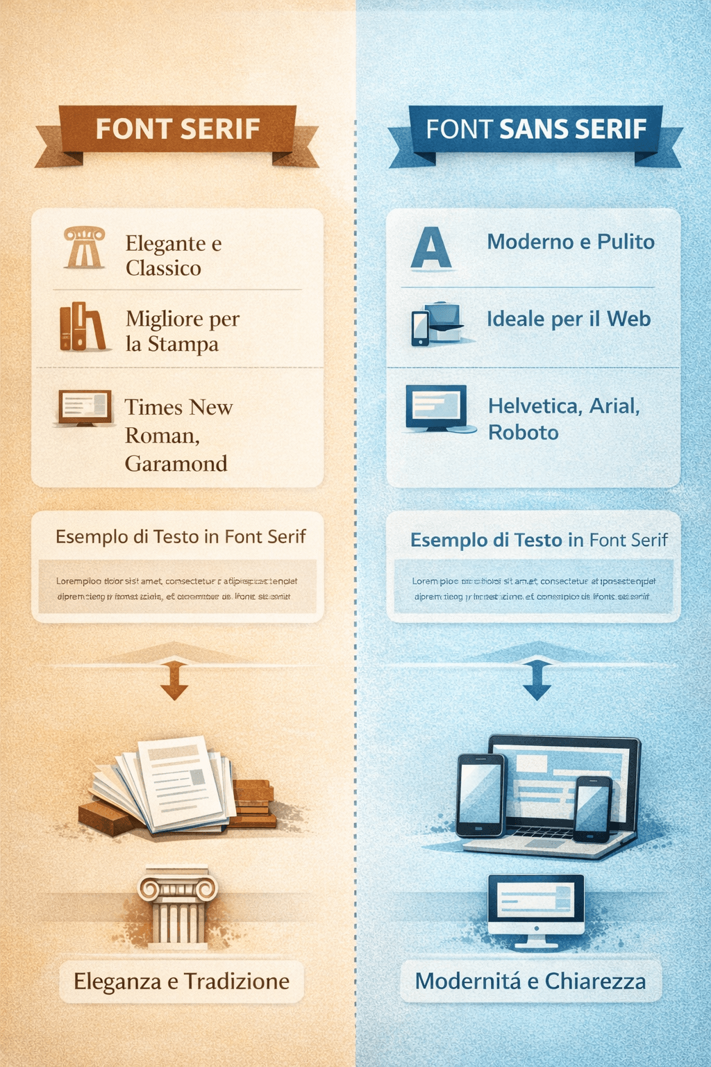 Sans serif e font serif: quali sono le differenze Sans serif e font serif: quali sono le differenze