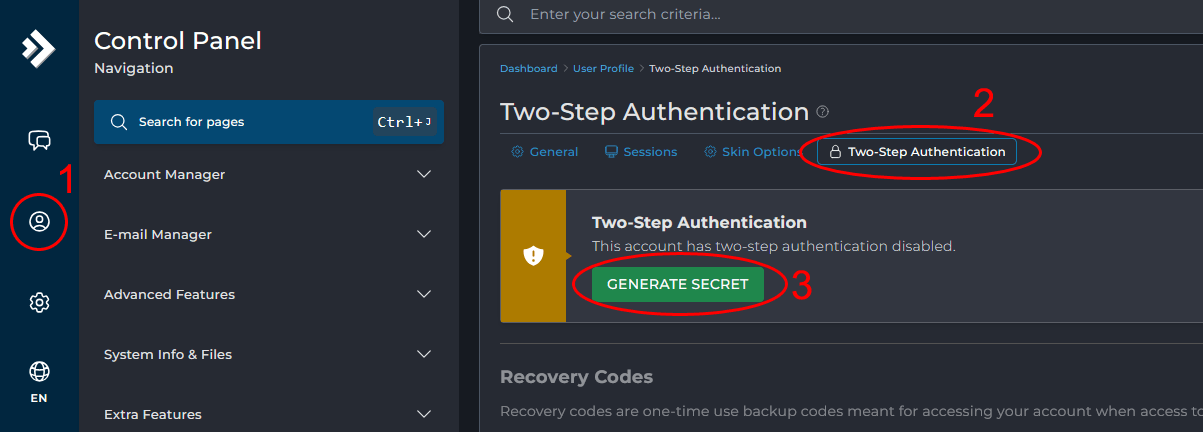 Proteggere DirectAdmin con il 2FA Proteggere DirectAdmin con il 2FA