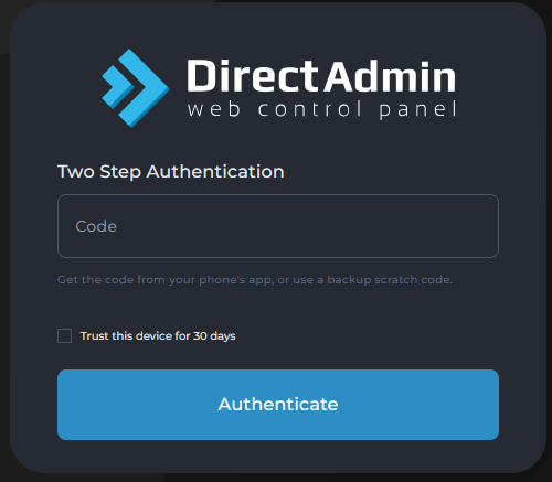 Proteggere DirectAdmin con il 2FA Proteggere DirectAdmin con il 2FA