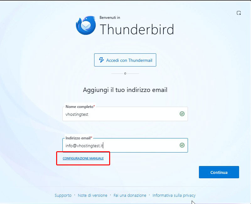 Thunderbird: Configurazione client con protocollo sicuro Thunderbird: Configurazione client con protocollo sicuro